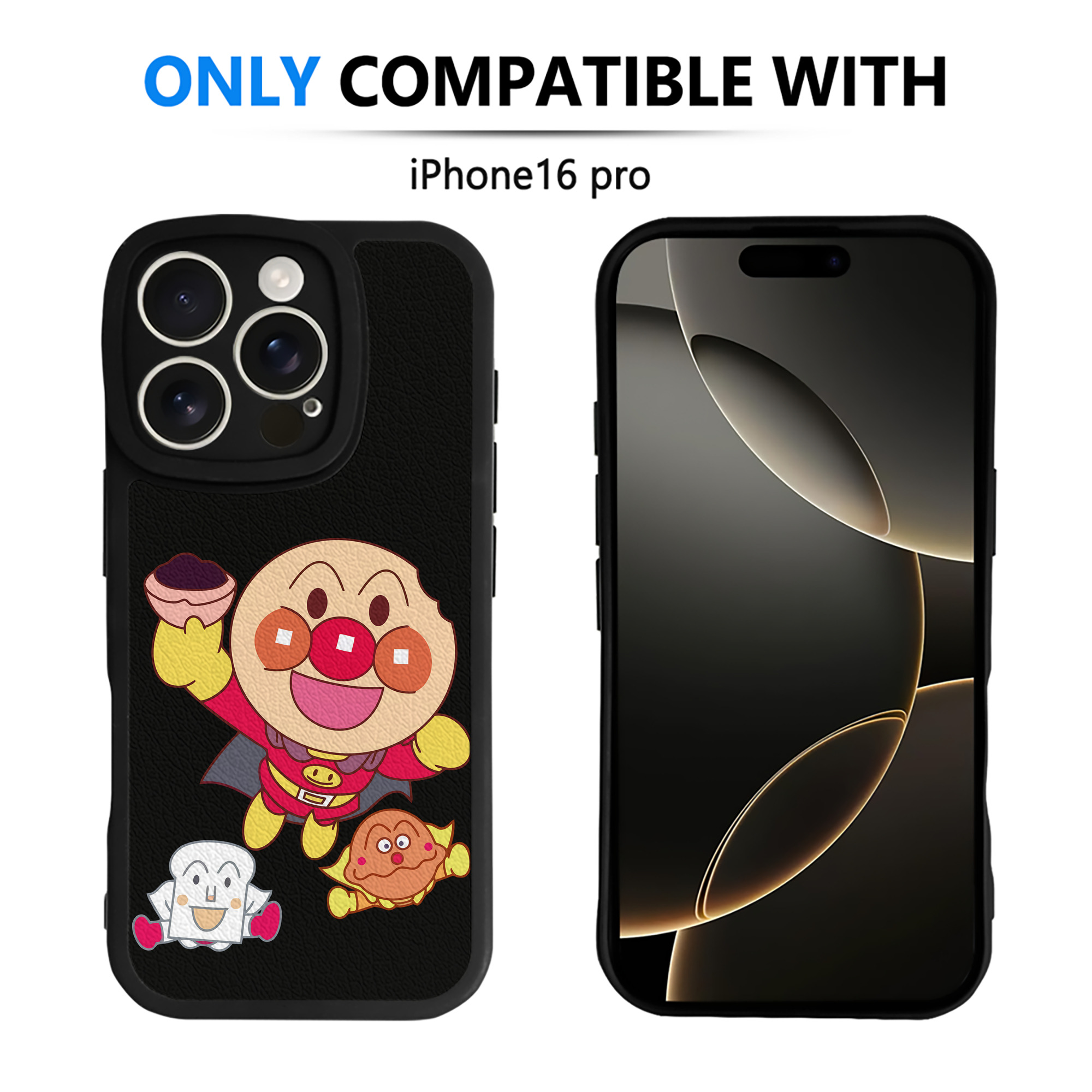 （画像用） アンパンマン Anpanman 【iPhone 16シリーズ対応】シリコンスマホケース（レザー調） 材質：シリコン
